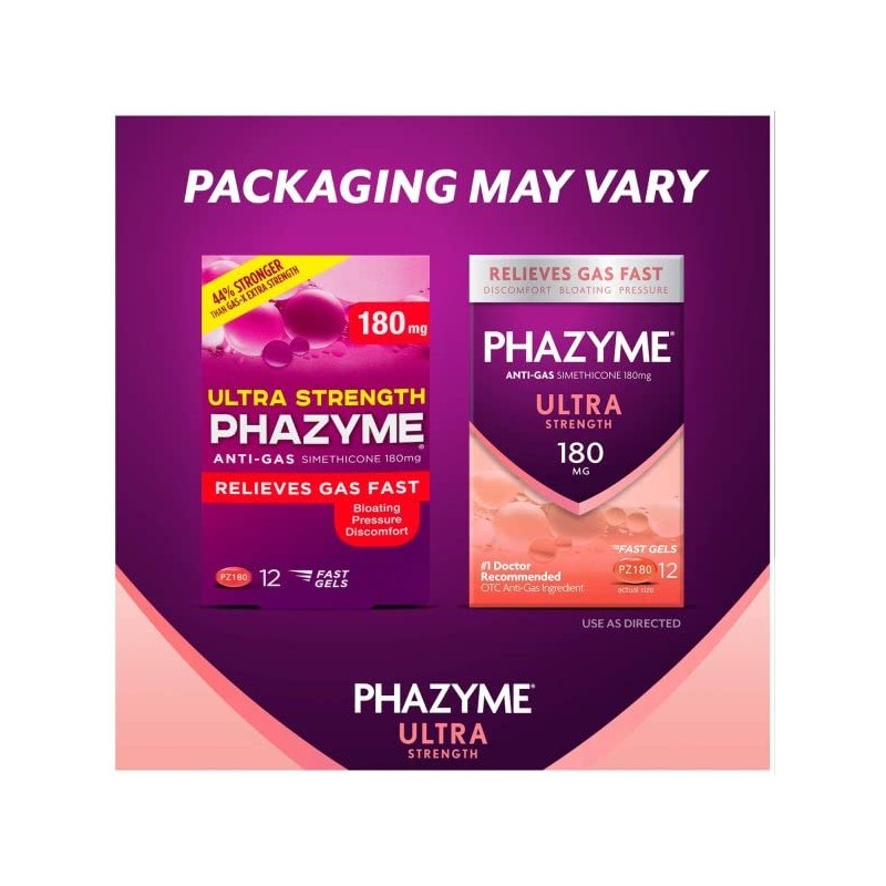 Phazyme Ultra Strength 180 mg Anti-Gas Softgels 48 Count (Pack