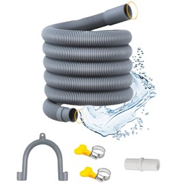 Universal Washing Machine Hose, Drain Hose Washing Machine, 1/1.5/2/3/4 m Drain Hose Extension for Washing Machines, Drain Hose Extension, Includes Hose Connector and Hose Clamps