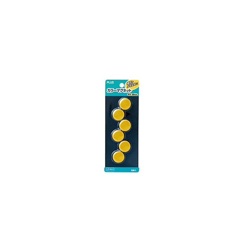 プラス カラーマグネット 直径20mm CP-020M イエロー 80-611