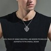 GAUEIOUR Mechanical Rotatable Gear Pendant Necklace,Luxury Pendant, Retro Punk Necklace,