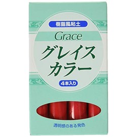 Nissin Associates Co., Ltd. Resin Style Clay, Grace Color, Red, 1.1 oz (30 g) x 4, 8611 (Claycraft Clay, Nendor/Resin Clay)
