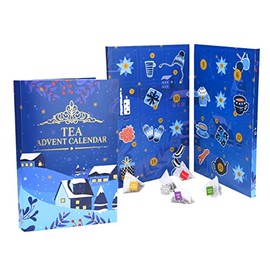 Spetebo Tea Book Advent Calendar 2024 Large - 35 x 24 cm - Various Types of Tea for the Christmas Season - Advent Christmas Decoration Calendar Trial Set