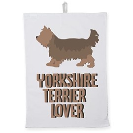 Hippowarehouse Yorkshire terrier lover dog Tea Towel Eco Printed Dish Cloth Kitchen accessory 50cmx70cm 100% Cotton