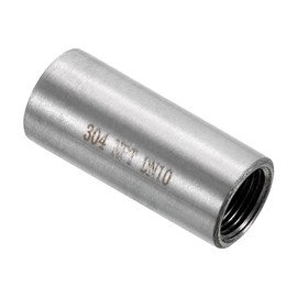 sourcing map NPT 3/8"x2" 304 Stainless Steel Pipe Fittings, Coupling Pipe Connector Adapter Pipe Connection Accessories for Plumbing Industrial and Residential, Silver