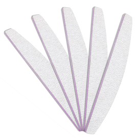 3 Professional Nail Files, 5 Nail Files Nail File 100/180 Double Sided Washable Half Moon Bilateral Nail Care Tools for Home and Salon Use