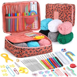 Yizzvb Crochet Kit for Beginners, Crochet Set, Beginner Crochet Kits for Adults, Knitting Kit with Yarn for Crochet and Crochet Accessories, Crochet Starter Kit for Crochet Craft Lovers