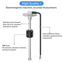 MAIMEIMI MAIMEIMI Fuel Sending Unit and Gauge Kit 240-33ohm 12" Marine Boat Water Fuel Level Sender Set (White)