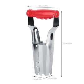 tooloflife Seedling Transplanter, 23 cm Height Iron Bulb Planter with Depth Mark for Planting Seeds and Transferring Seedlings (Red)