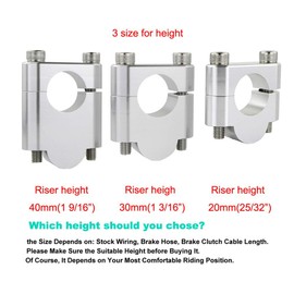 Mantt 7/8" 22mm Motorcycle ATV Dirt Bike Handlebar Risers 30mm Height with Clamps Fit for Grom MSX125 CB500X CRF 250L Z125/KLR650 V-Strom DRZ 400/S GSX-S750 SV650