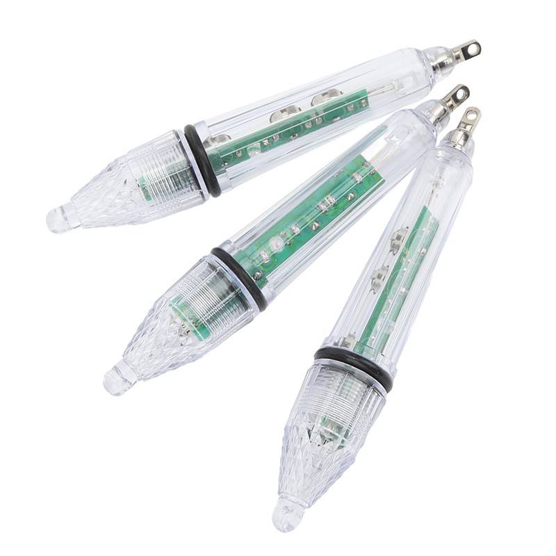 3Pcs Underwater Fishing Light LED Plastic Disposable Bait Lure Lamp