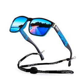 yoofun Polarized Sunglasses for Men Cycling Driving Fishing 100% UV Protection (Blue)