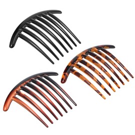 3Pcs French Hair Slides Combs Ymapinc 7 Tooth Twist Hair Slides Combs | Plastic 3 Colors Hairs Comb for Bridal Wedding Veil Elegant Buns Hairpin Accessories Multiple Hairstyles Girls Women