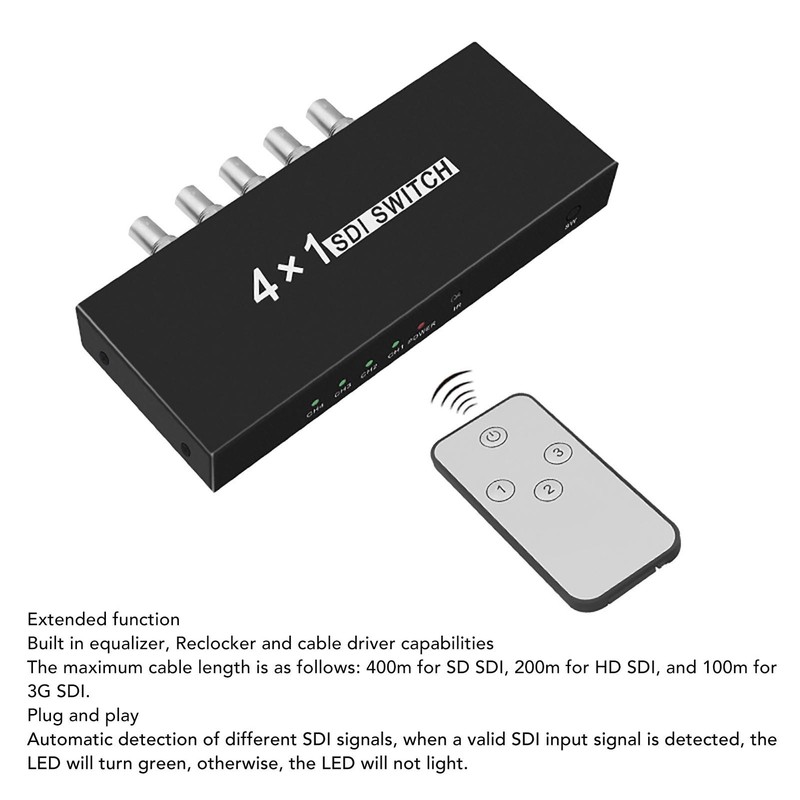 SDI Switcher 4x1 4 in 1 Out 1080P Resolution SDI