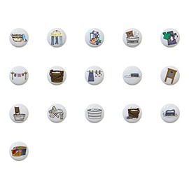 SET OF 16 KNOBS - Various Laundry Room - DECORATIVE Ceramic Dresser Drawer PULLS Cabinet Cupboard KNOBS