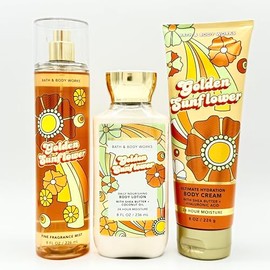 Golden Sunflower Bath & Body 3-Piece Bundle | Fine Fragrance Mist, Daily Nourishing Body Lotion and Ultimate Hydration Body Cream