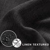 KOUFALL Black Shower Curtain Set with Hooks,Linen Cloth Fabric Waterproof