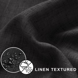 KOUFALL Black Shower Curtain Set with Hooks,Linen Cloth Fabric Waterproof Boho Gothic Shower Curtain for Bathroom Decor,72 x 72 Inches