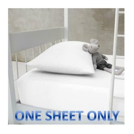 Percale Bunk Bed Fitted Sheet 2ft 6" (76cmx190cm) Caravan Campervan - Small Single Bed POLY COTTON (WHITE)