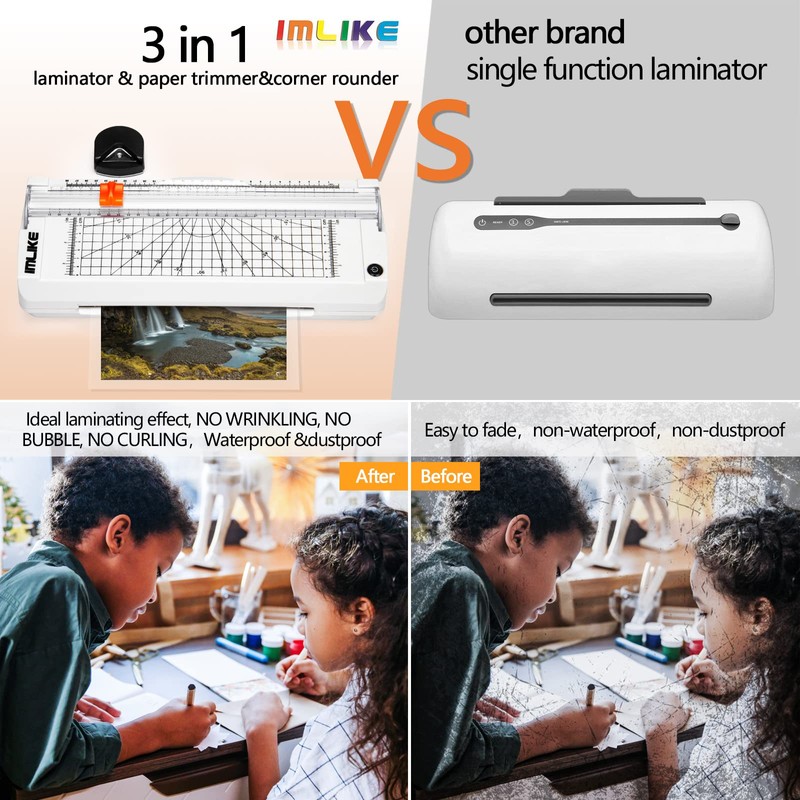 IMLIKE A4 Laminator Machine With Paper Trimmer: 6 in 1