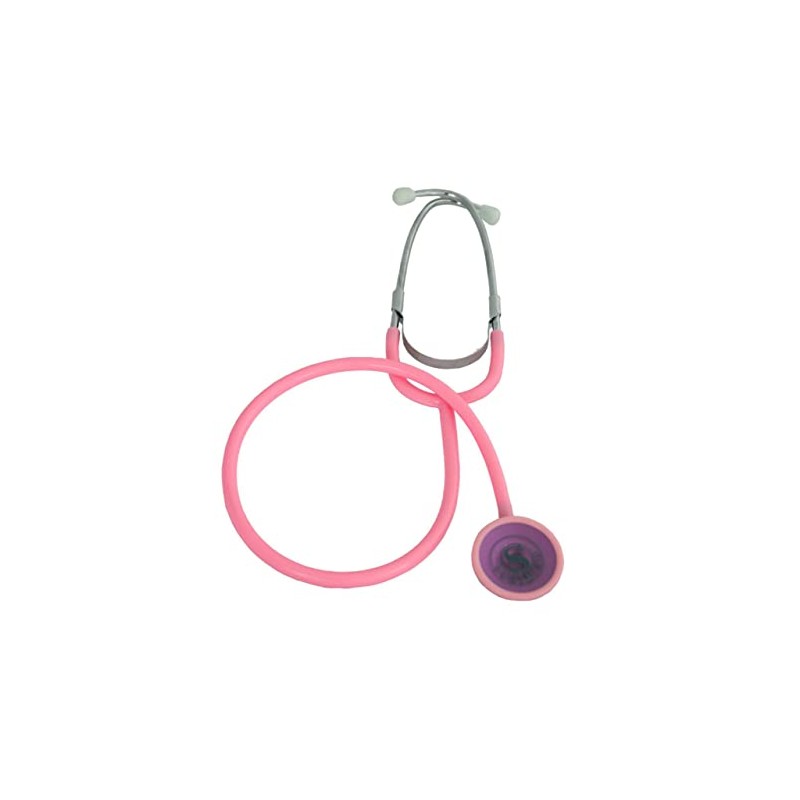Flat Head Stethoscope Pink with Aluminium Light Purple
