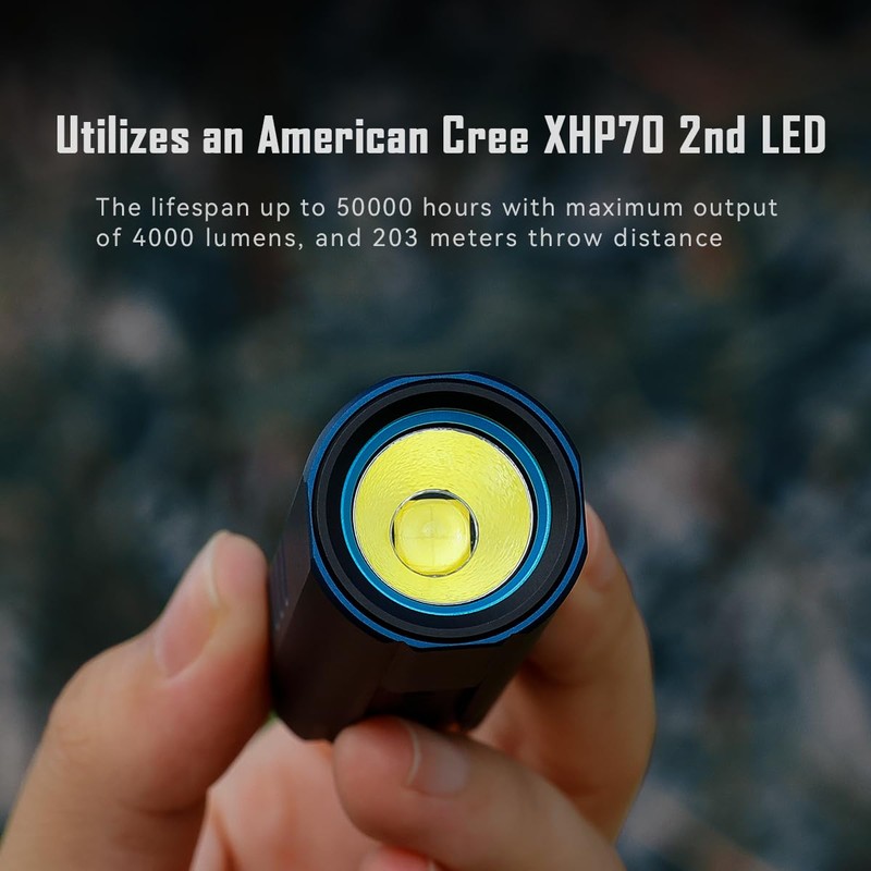 IMALENT LD70 Brightest EDC Flashlight, High Performance 4000 lumens Mini