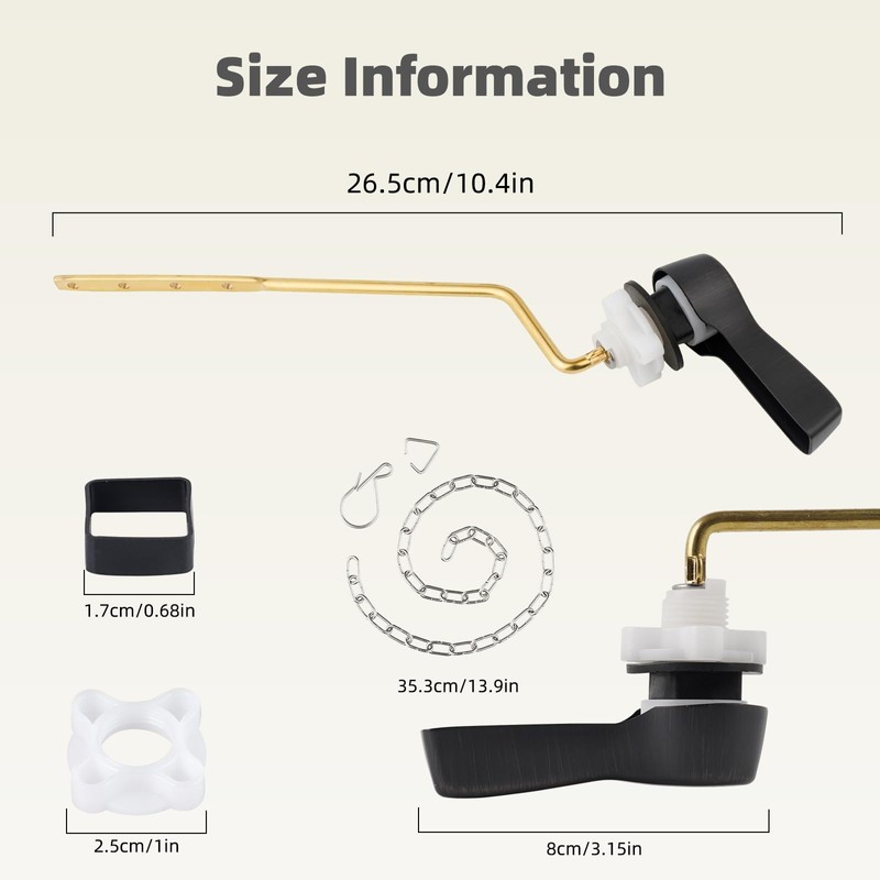 iFealClear Universal Metal Side Toilet Flush Hnadle Replacement, Angle Mount