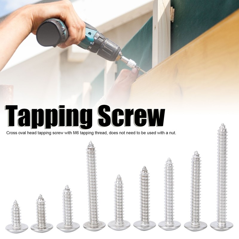 45Pcs SelfTapping Screw Set Cross Oval Head 304 Stainless Steel
