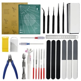 WMYCONGCONG 31-Piece Set Plastic Model Tool, Beginner Tool Set, Model Tool Kit, Modeler, Basic Tool, Hobby Building Tool Kit, File, Thin Blade Nippers, Precision Tweezers