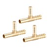 sourcing map Tee Brass Barb Fitting Reducer 3 Way, Fit