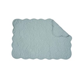 C&F Home Christiana Breeze Reversible Machine Washable Scallop Quilt Placemats Set of 6 19" x 13" Blue