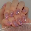 24 Pcs Spring Press on Nails Short Ballerina Square -