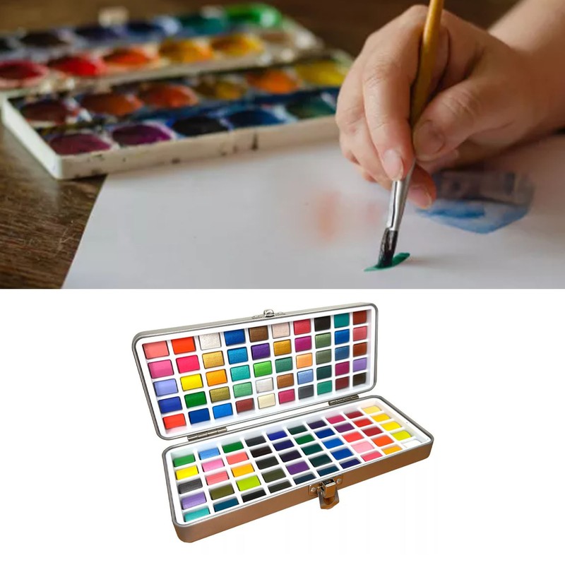 100 Colors Watercolor Paints Set High Transparency Pearlescent Solid Watercolor