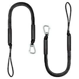 Nogcay Boat Bungee Dock Lines Mooring Rope 2-Pack 4 Feet for Docking with Stainless Steel Clip Accessories for Boats PWC, Built in Snubber, Kayak, Watercraft,SeaDoo,Jet Ski, Pontoon, Canoe (Black)
