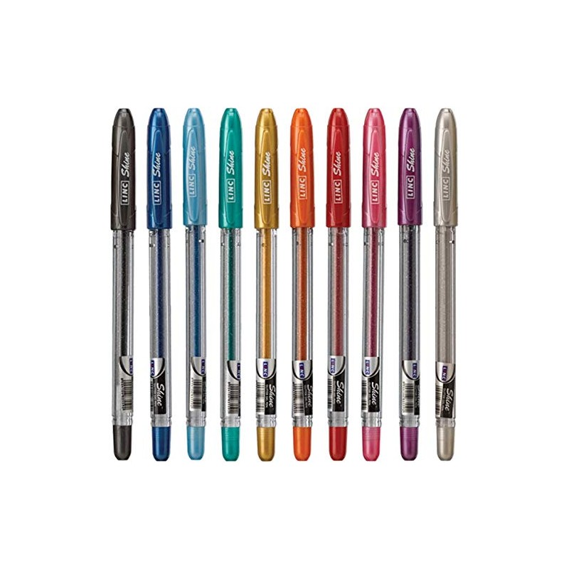 Shine glitter gel pen 10 pk - Assorted