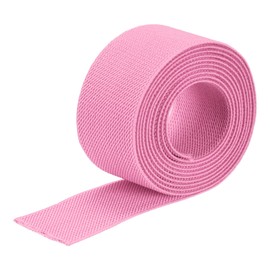 sourcing map Twill Wide Elastic Band Double-Side 38mm(1 1/2 inch) Flat 2 Yard Woven Elastic Band Knit Elastic Spool Heavy Stretch Strap Pink for Sewing, Waistband