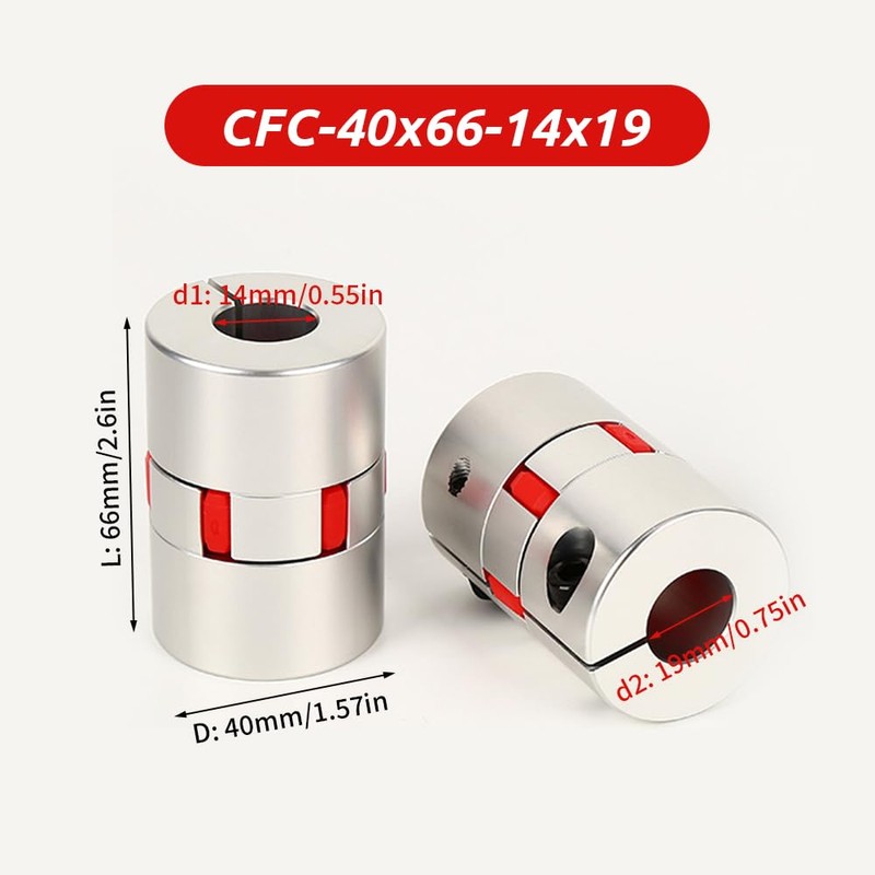 14 mm to 19 mm Flexible Shaft Coupling, Diameter 40