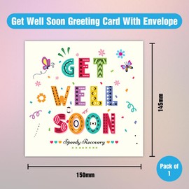 Papa Prints Get Well Soon Card for Men (145 x 150 mm) Get Well Cards for Women with Envelope Speedy Recovery Card