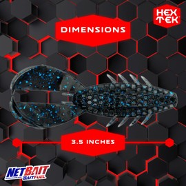 NetBait HexTek Supercharged with BAITFUEL 3.5'' The Rascal - Black Blue Flake