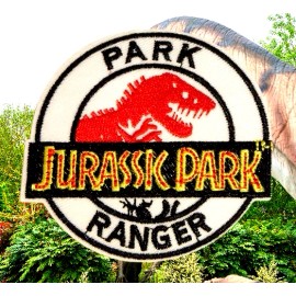 Unbranded JURASSIC PARK Ranger T-Rex Dinosaur Movie 3" Embroidered Iron On Patch - NEW