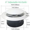 8 Inch Adjustable Air Vents, ABS Soffit Vent Round Vent