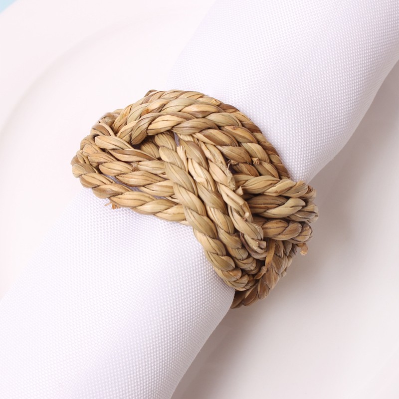 Natural Bamboo Straw Napkin Buckle Twine Napkin Corn Husk Napkin