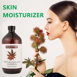 OLANKKPURE Organic Castor Oil for Hair Growth, Eyelashes and Eyebrows - 100% Pure and Natural Carrier Oil, Hair Oil and Body Oil - Moisturising Massage Oil for Aromatherapy