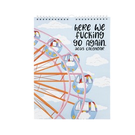 Andiker Here We Go Again 2025 Calendar, A4/29 * 21.5 cm Spiral Bound Hanging Wall Calendar 2025, 12 Months Funny Calendar 2025 for Efficient Planning for Home and Office
