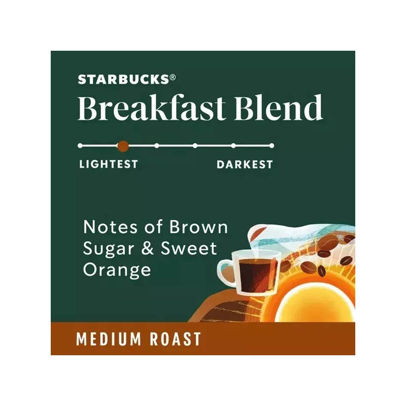 Starbucks Breakfast Blend Medium Roast Ground Coffee 12 oz.