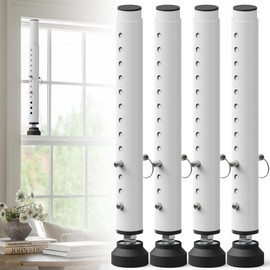 Gadgetzan 4 Pack Window Security Bars Adjustable 11"-18",Portable Small Sliding Window Lock Bar for Child Safety/Anti-Theft,Window safety lock with Rubber Base for Vertical and Horizontal Window-White