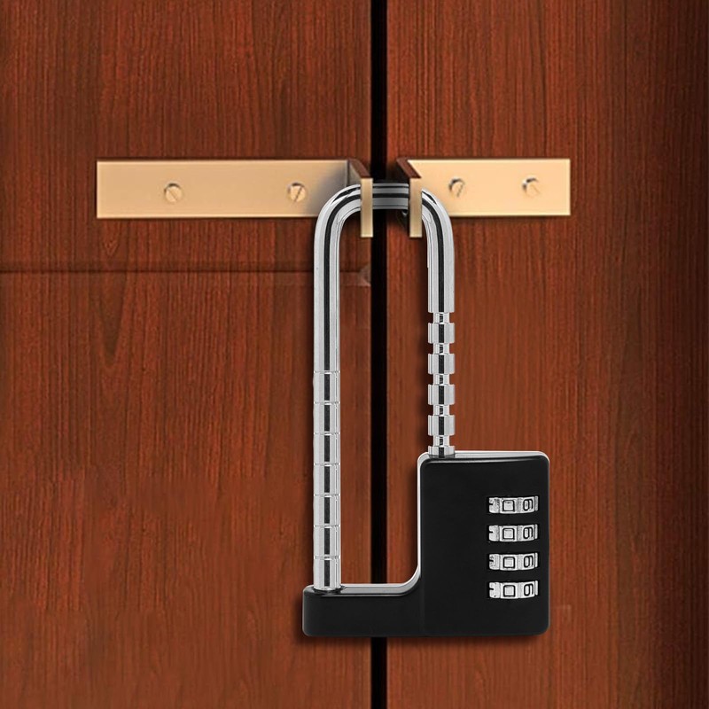 Combination Padlock, Adjustable Long Padlock 4 Digit Password Heavy Duty