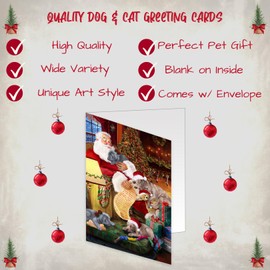 Doggie of the Day Christmas Sleeping Santa Weimaraner Dog Note Cards - Adorable Pets Invitation Cards with Envelopes - Pet Artwork Christmas Note Cards (1 Note Card)