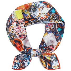 STARWHISPER 100% Pure Mulberry Silk Scarf-27''x27'' 14MM Pure Silk Twill Scarf for Women Square Scarf with Gift Packaging (Pumpkin)