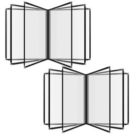 FVIEXE 2PCS 8.5 x 11 Inch Menu Covers 6 Page 12 View, Transparent Restaurant Menu Holder, Menu Sleeves for Restaurant Bar Cafe (Black)