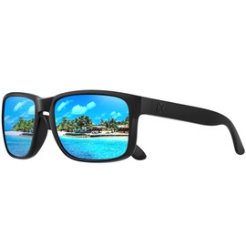 MAXJULI Polarized Big Sunglasses for Men and Women,UV400 Protection Sun Glasses,Ideal for Driving Cycling and Running(Blue)